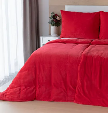 Povlečení Bavlněný mikroplyš ČERVENÝ