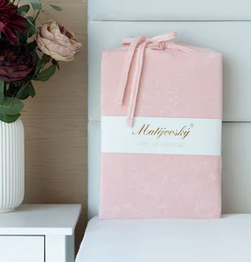 Prostěradlo Pudrové BAVLNĚNÝ MIKROPLYŠ