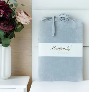 Prostěradlo Světle šedé BAVLNĚNÝ MIKROPLYŠ