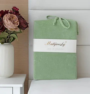 Prostěradlo Zelené BAVLNĚNÝ MIKROPLYŠ