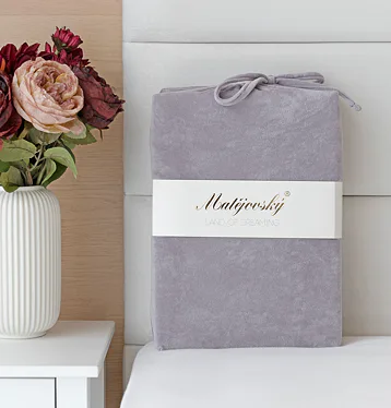 Prostěradlo Středně šedé BAVLNĚNÝ MIKROPLYŠ