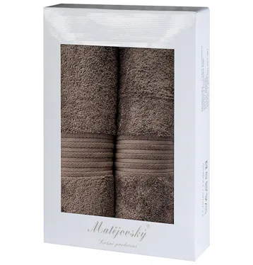 Dárkové balení ručníků Aruba hnědá světlá 2 ks