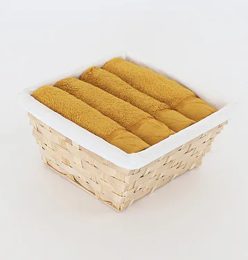 Košík ručníků Luna medově žlutá 4 ks