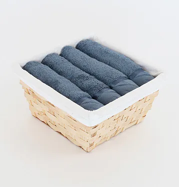 Košík ručníků Luna modrošedá 4 ks