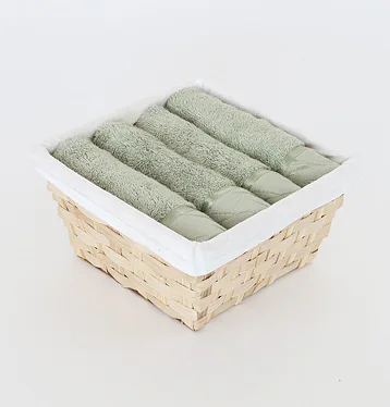 Košík ručníků Luna světle zelená 4 ks