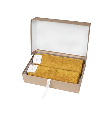 Dárkové balení ručníků Luna medově žlutá 2 ks