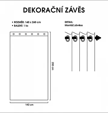 Dekorační závěs Gold