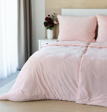 Povlečení Bavlněný mikroplyš PUDROVÝ