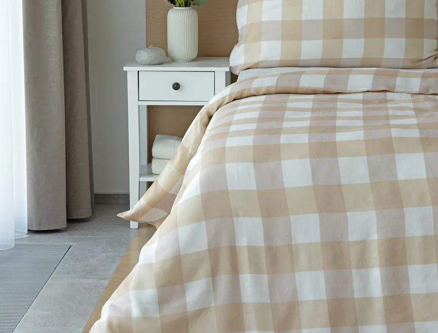 Povlečení Quadro Beige Linen