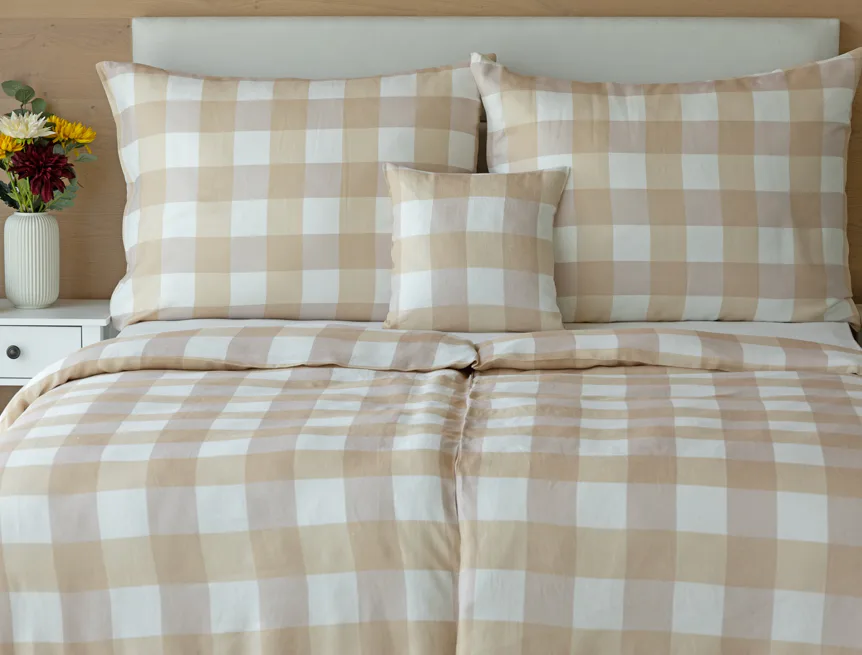 Povlečení Quadro Beige Linen