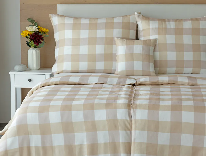 Povlečení Quadro Beige Linen