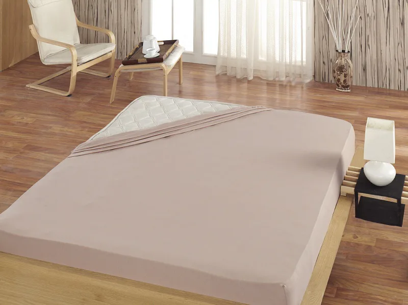 Prostěradlo Světle hnědé FROTÉ STANDARD
