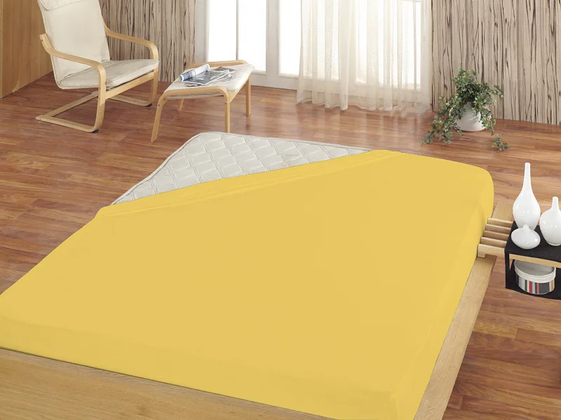 Prostěradlo Vanilkově žluté JERSEY STANDARD