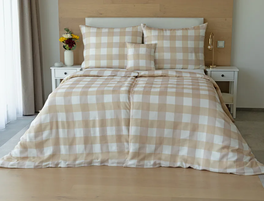 Povlečení Quadro Beige Linen